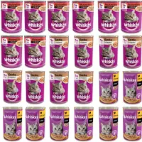 Whiskas Serie - Natvoer - 24x400g - Mix van Smaken - Zink en Mineraalbalans