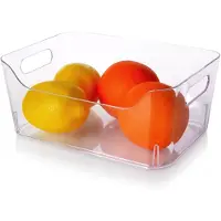 Excellent houseware Koelkast/keuken organizer mand/bak - transparant - kunststof - L23 x B16 x H9 cm - groente lade - 3 liter