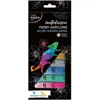 Derform Metallic Acrylverfset - 12 kleuren, tube van 12 ml