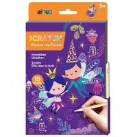 Avenir Scratch Art Boek A5 - Elfjes In Het Bos - 15 Pagina's - Creatief Spelen - 5 Jaar