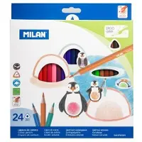 Milan Driehoekige Kleurpotloden Set - 24 Levendige Kleuren