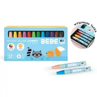 Interdruk Bebe Jumbo Oliepastels - 12 levendige kleuren