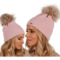 Alur Classic - Dames Wintermuts - Eko Bontpompon - Dubbel Laags & Elastisch - Trendy Design
