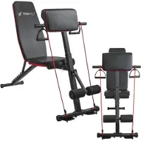 Fit4Med | Trainingsbank - Zwart - 130 x 30 cm - Opklapbaar - Verstelbaar - Voor krachttraining