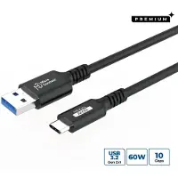 Microconnect USB3.2AC1, 1 meter, USB-C, USB-A, USB 3.2 Gen 2 (3.1 Gen 2), zwart