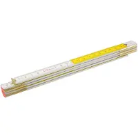 GRUPA TOPEX Serie - Houten Vouwmeter - 1 m - Wit-Geel - III Nauwkeurigheid