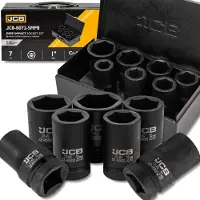 JCB 1" Dopsleutel Set 7 Delig 6-kant Cr-Mo Diep