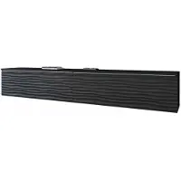 Bratex Design TV-Meubel 180 cm – RTV Meubel met 3D Golfpatroon – Hangend of Staand – 2 Deuren – Zwart Mat – Voor TV's tot 77 inch