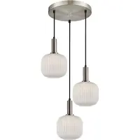 ITALUX Penzi, hanglamp met 3 lampen, zilver/wit