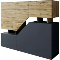 Mirjan 24 Designkast ALISON - antraciet/wotan eikenhout