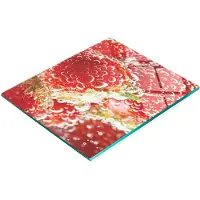 Tulup Stijlvol en duurzaam glazen bord met aardbeienbubbelprint, 60x52 cm