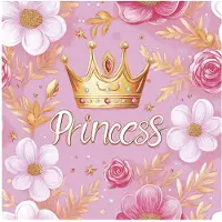 POLMAK 40 Servetten - Princess - Kroon - Bloem - Roze - Wit - Goud - 33 x 33 cm - 3-Laags -