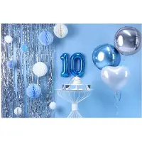 Party Deco - Aluminium blauwe cijfer ballon - Decoratie > Ballonnen