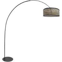 Steinhauer Vloerlamp Curve Zwart Met Rotan Kap Ø 50cm
