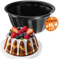 Kadax Gugelhupfvorm, spiraalbakvorm van blik met antiaanbaklaag, bakvorm in 2 verschillende maten, ronde taartvorm, gelijkmatige warmteverdeling (diameter 11,5 cm)