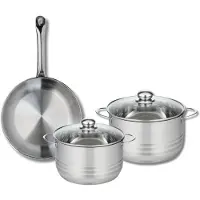 Elo Set van 1 Koekenpan 28 cm en 2 kookpotten 20 en 24 cm Elo Profi Brillant