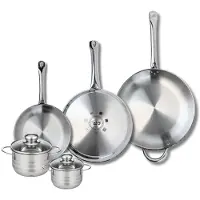 Elo Set van 3 Koekenpannen 24, 28 en 32 cm en 2 kookpotten 12 en 14 cm Elo Profi Brillant