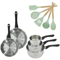 Fackelmann Set Pannen 20/24cm en Kookpotten 12/16/20cm Genève met 5 keukengerei