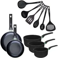Fackelmann Set van 2 pannen 20 en 24 cm, 3 keramische antiaanbakpannen 16, 18 en 20 cm en 6 Brandao keukengerei