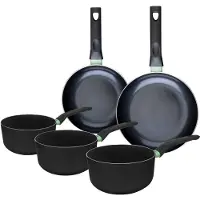Fackelmann Set van 2 pannen van 20 en 24 cm en 3 steelpannen van 16, 18 en 20 cm Brandao