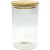Fackelmann Bewaarbox van glas 1,15L met bamboedeksel Nature