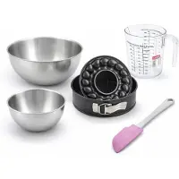 Zenker Bakkerset met springvorm en savarinvorm 18 cm, 2 mengkommen, maatbeker en spatel