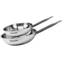 Fackelmann Set van 2 pannen 24 en 28 cm van roestvrij staal Eterna
