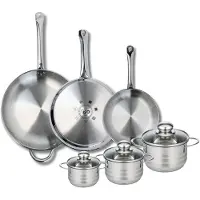 Elo Set van 3 Koekenpannen 24, 28 en 32 cm en 3 kookpotten 12, 14 en 16 cm Elo Profi Brillant