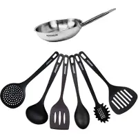 Fackelmann Set van 1 pan 20 cm roestvrij staal en 6 Eterna keukengerei