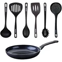 Fackelmann Set keramische antiaanbakpan 28 cm en 6 keukengerei Brandao