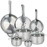Elo Set van 3 Kookpannen 24, 28 en 32 cm en 4 braadpannen 12, 16, 20 en 24 cm Elo Profi Brillant