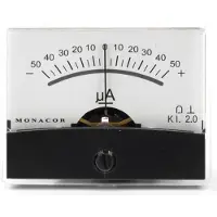 Monacor 0290450 PM-2/+-50UA PM-2/+-50UA draaispul-inbouwinstrument, 0,05 mA