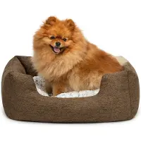 Lionto comfort hondenmand, zacht, antislip & onderhoudsvriendelijk, 60x50 cm bruin