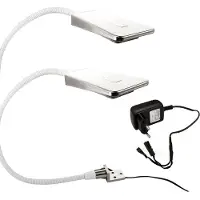 Sotech Set van 2 flexible LED leeslamp LUMINOSO wit 12V 2W met netvoeding