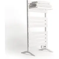 Create - Elektrische handdoekhouder 500W - Wit - Met poten - Met legbord 3 spijlen - WARM TOWEL