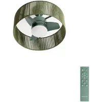 Create - Stille plafondventilator 25W met licht - Sage - Ø55cm - WIND LAMP WOVEN