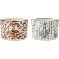 Bloomingville Schaal aardewerk blauw Tonia 9cm - set van 2