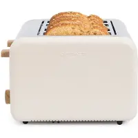 Create - Broodrooster voor breed brood - 6 bruiningsniveaus - 1500W - Gebroken wit - TOAST RETRO