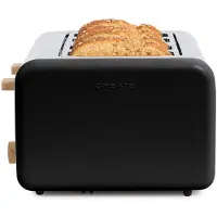 Create - Broodrooster voor breed brood - 6 bruiningsniveaus - 1500W - Zwart - TOAST RETRO
