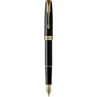 Parker Sonnet vulpen | Zwarte lak met goud detail | Fijne penpunt | Geschenkdoos