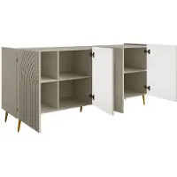 Vente-unique Buffetkast met 4 deurtjes - Beige - NORSIM