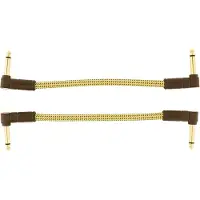 Fender DELUXE INSTRUMENT CABLES (2-PACK) ANGLE/ANGLE 6" TWEED