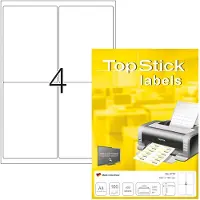 Topstick Universal-Etiketten, 99,1 x 139 mm, weiß selbstklebend, permanent haftend