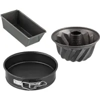 Zenker Set van 3 mini cakevormpjes 15 cm, scharnier 16 cm en kouglof 18 cm Special Mini