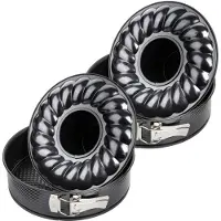 Zenker Set van 2 Bakvormen voor taart en savarin met dubbele bodem 24 cm Black Metallic