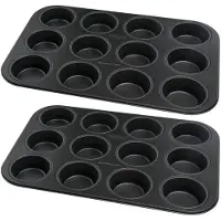 Zenker Set van 2 Muffinvormen 12 holtes 38 x 26 cm Black Metallic