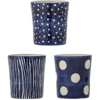 Creative Collection Mok aardewerk blauw Minoa - set van 3
