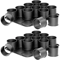 Zenker Set van 2 Bakplaten 12 mini Verwijderbare ronde vormen 38 x 30 cm Black Metallic