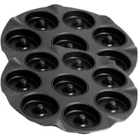 Zenker Set van 2 Bakvormen voor 16 ovengebakken donuts 33 cm Black Metallic