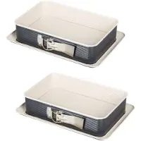 Zenker Set van 2 rechthoekige scharniervormen 28 x 18 cm crème zwart Smart Pastry
